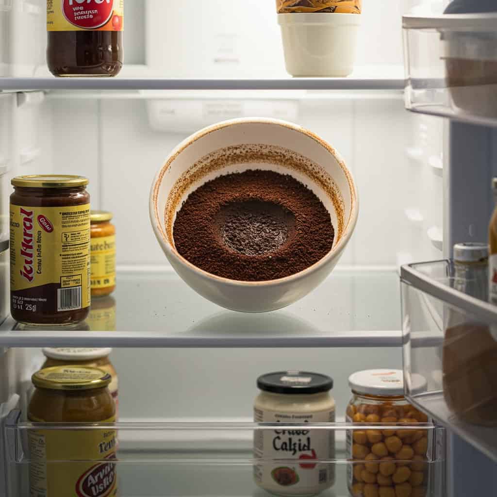 8. Coffee Grounds to Deodorize the Fridge