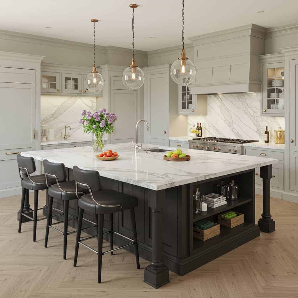 1. Spacious Kitchen Island