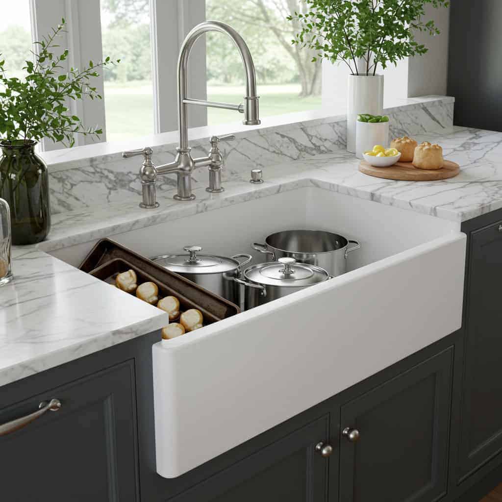 2. Deep Farmhouse Sink