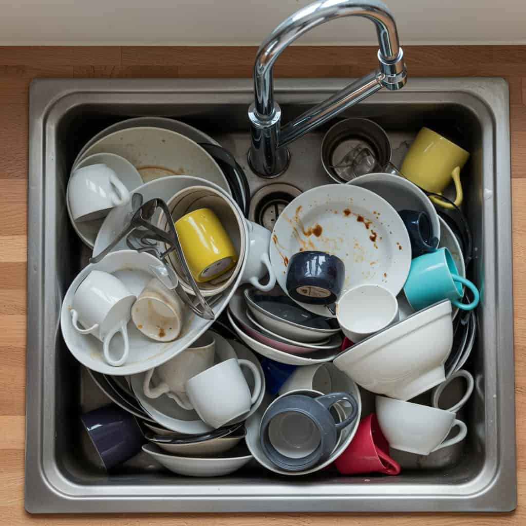 2. Dishes Left in the Sink for Days